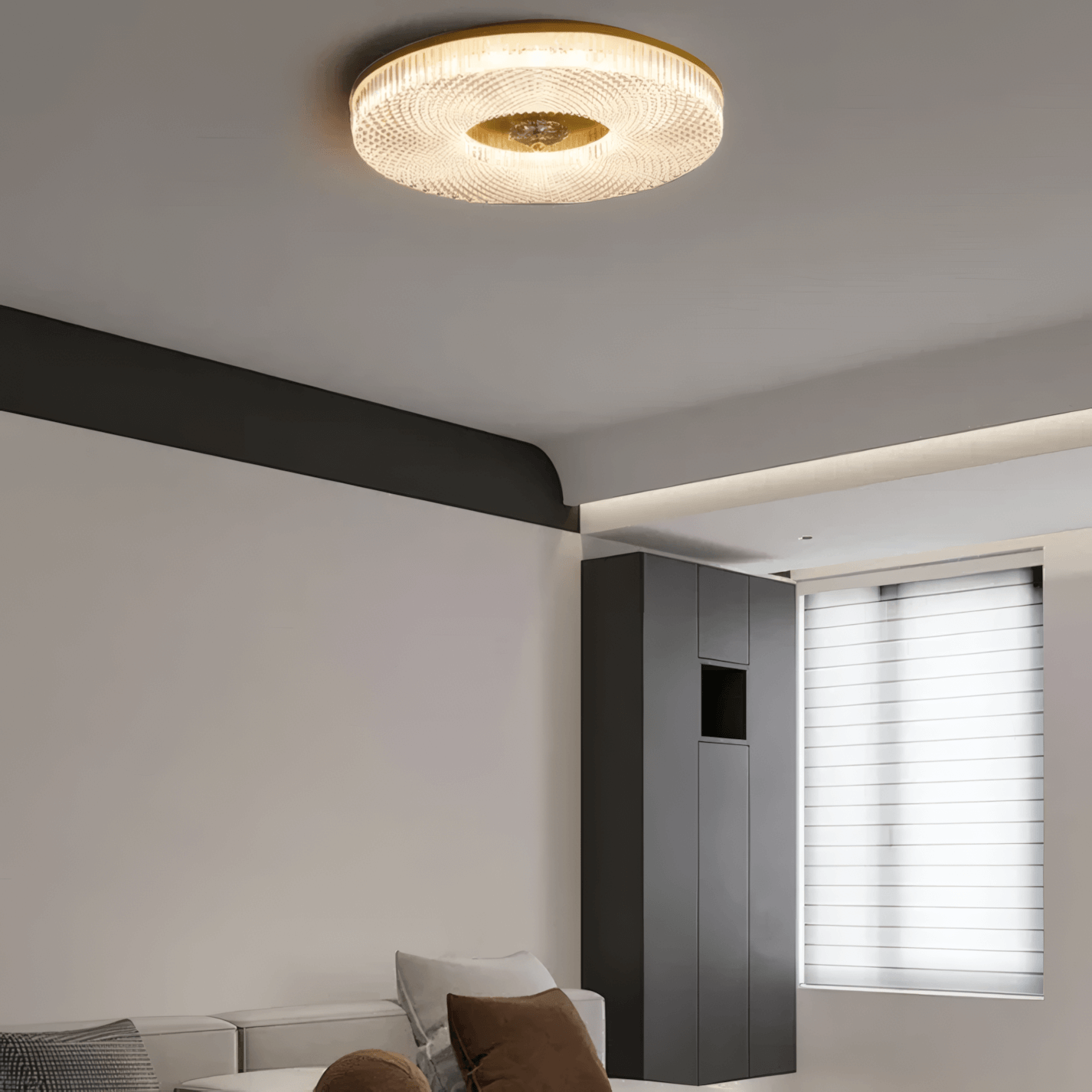 Classical Metal Ceiling Light - Black/White/Gold for flush ceiling